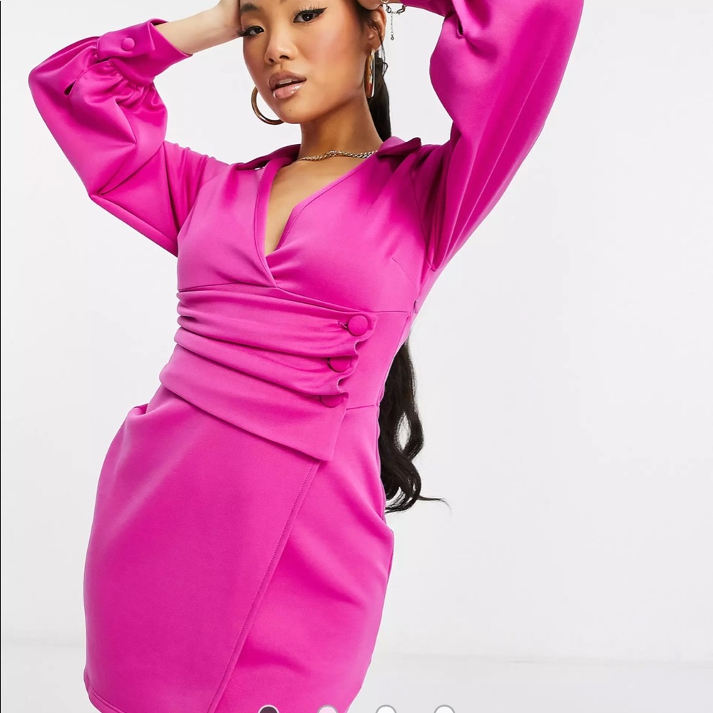 SOLD. ASOS petite mini dress in hot pink NWT